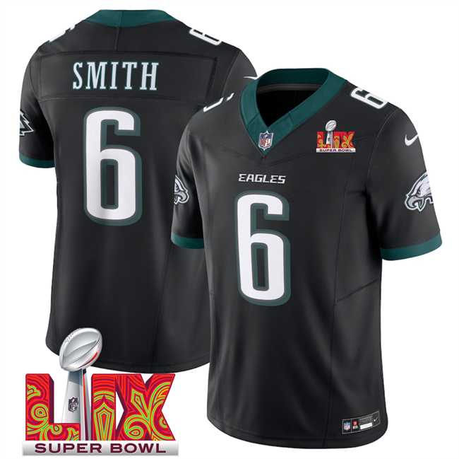 Men & Women & Youth Philadelphia Eagles #6 DeVonta Smith Black 2025 Super Bowl LIX Patch New F.U.S.E. Vapor Limited Stitched Jersey,We sell and wholesale Men & Women & Youth Philadelphia Eagles #6 DeVonta Smith Black 2025 Super Bowl LIX Patch New F.U.S.E. Vapor Limited Stitched Jersey on line form chian!